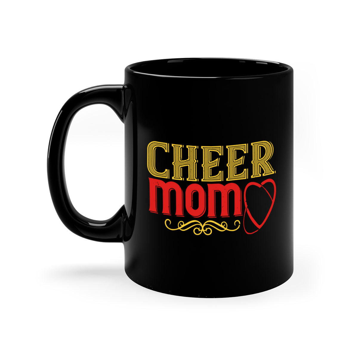 Cheer mom 1383# football mug with colorful handle and glossy finish, available in multiple colors and sizes.