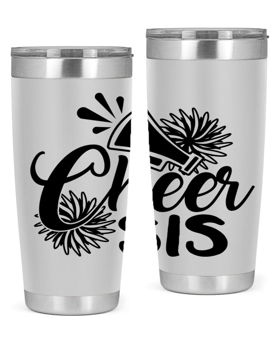 Cheer sis 1381# 20oz stainless steel tumbler with copper lining and drink-thru lid, perfect for hot and cold beverages.