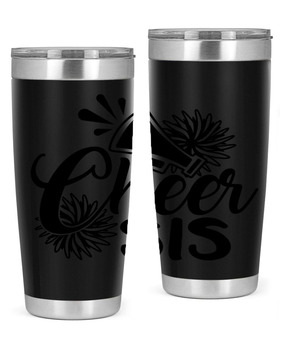 Cheer sis 1381# 20oz stainless steel tumbler with copper lining and drink-thru lid, perfect for hot and cold beverages.