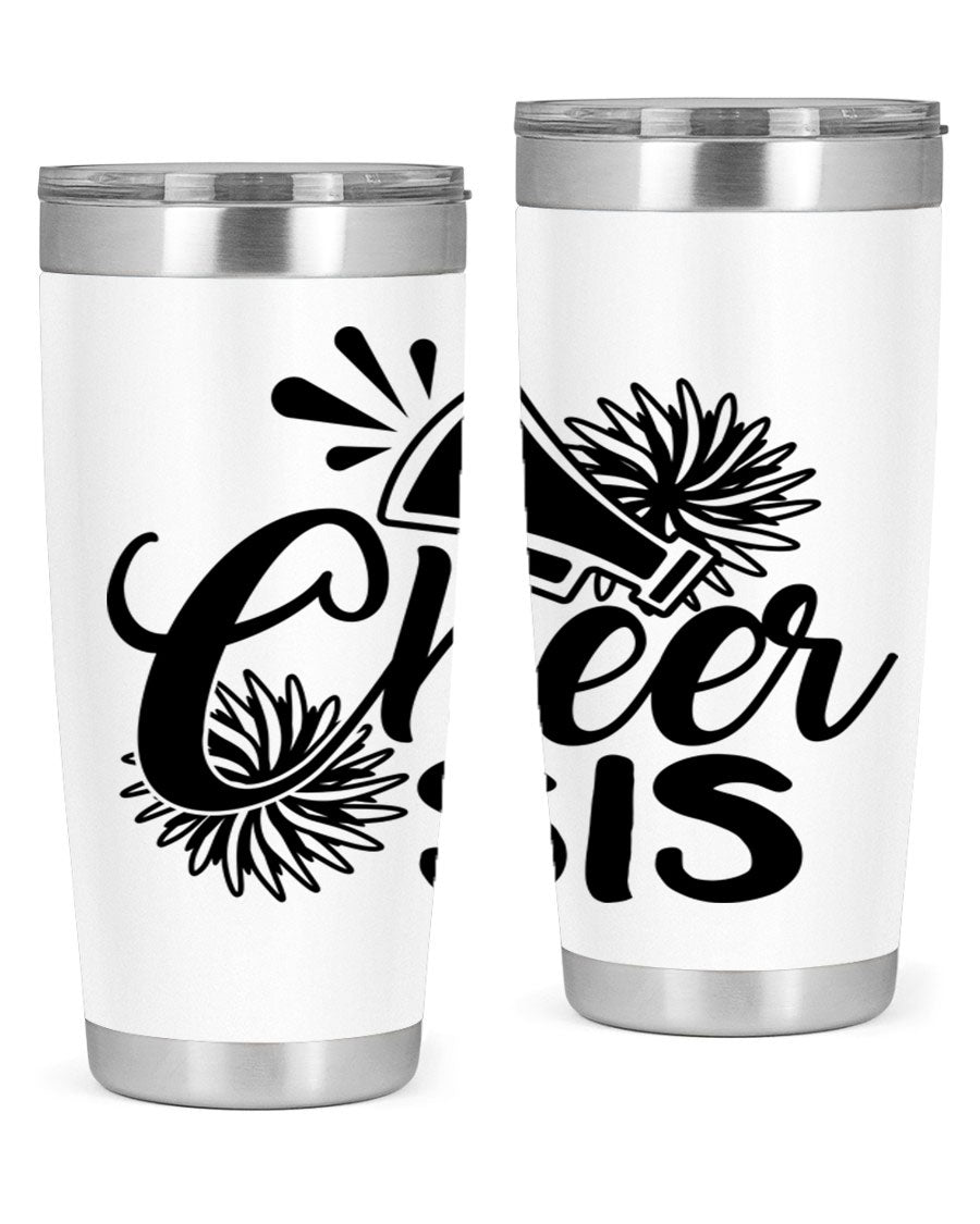 Cheer sis 1381# 20oz stainless steel tumbler with copper lining and drink-thru lid, perfect for hot and cold beverages.