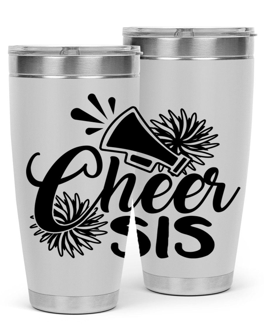Cheer sis 1381# 20oz stainless steel tumbler with copper lining and drink-thru lid, perfect for hot and cold beverages.