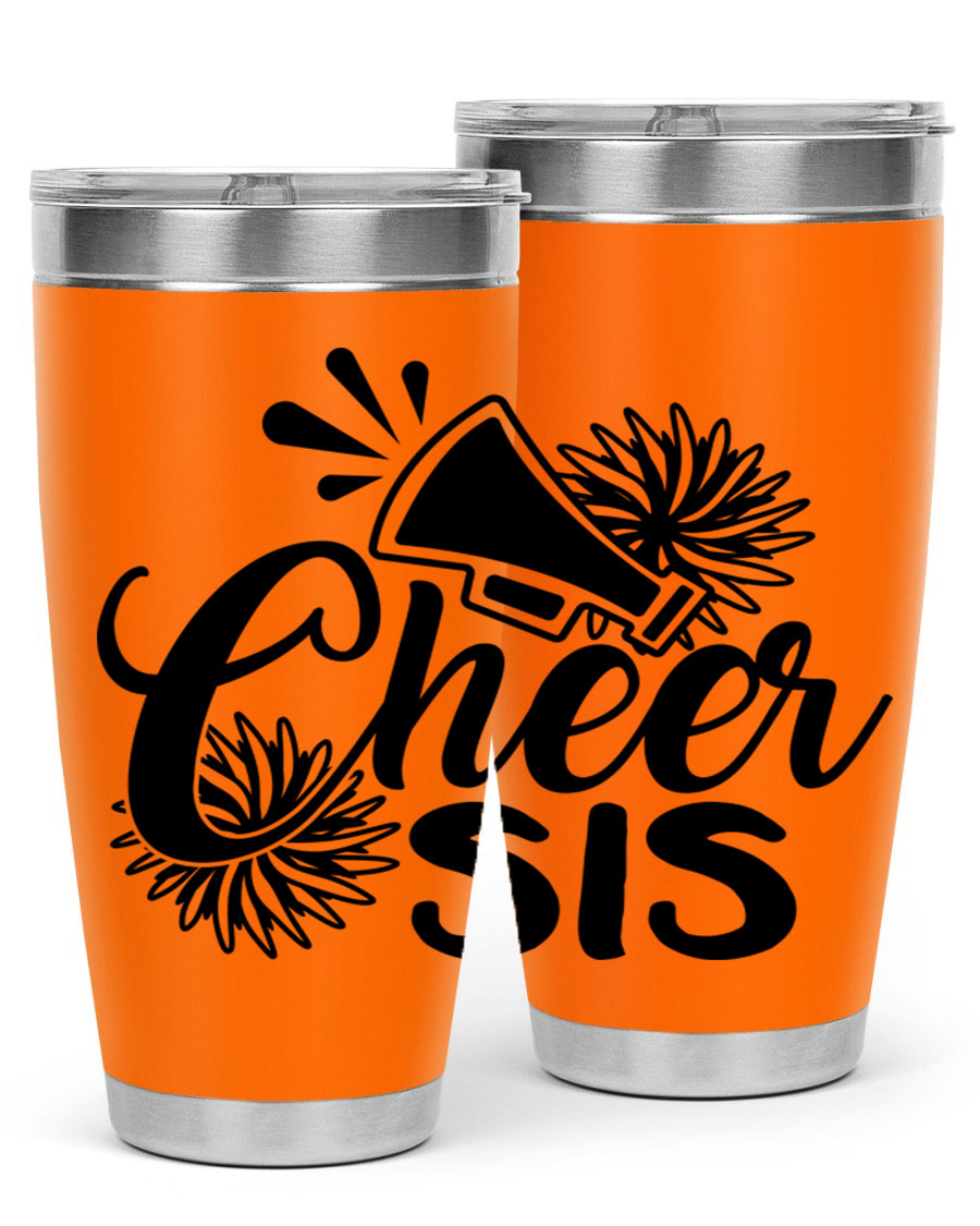 Cheer sis 1381# 20oz stainless steel tumbler with copper lining and drink-thru lid, perfect for hot and cold beverages.