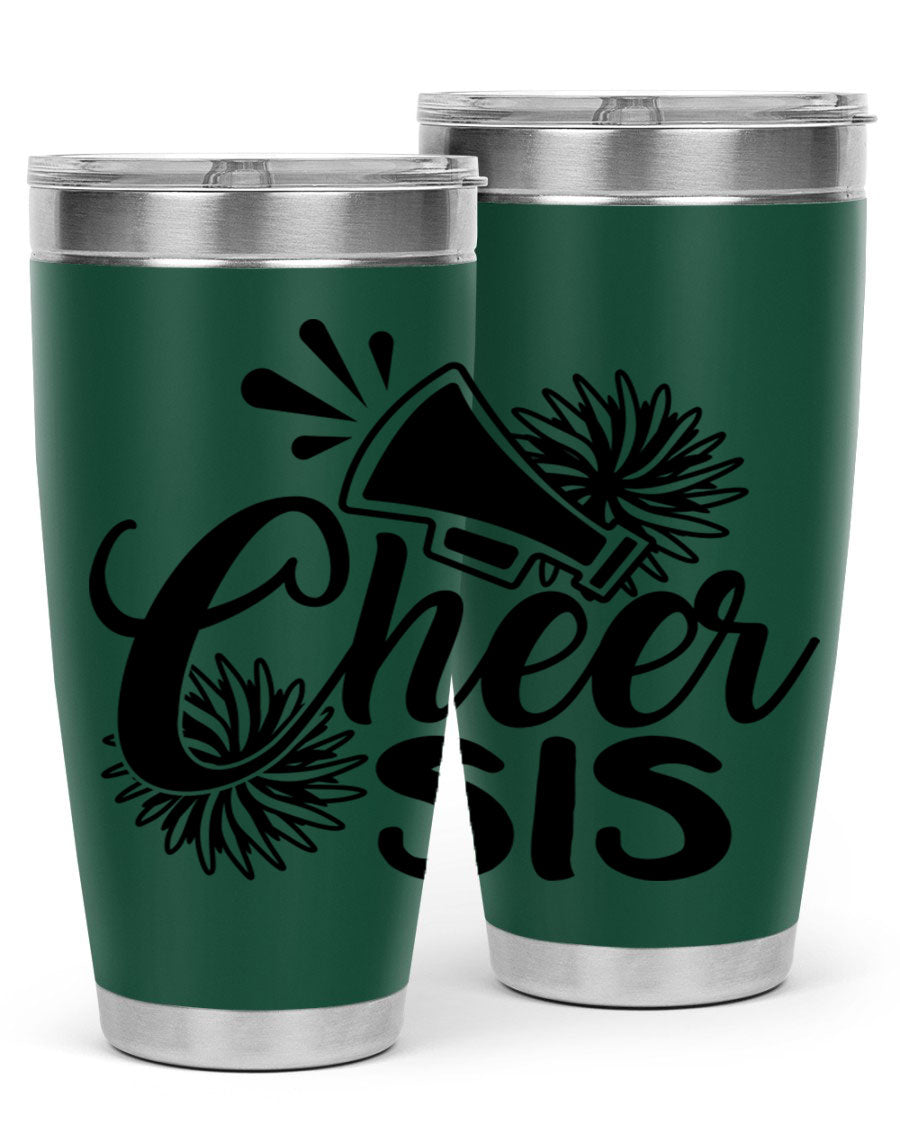 Cheer sis 1381# 20oz stainless steel tumbler with copper lining and drink-thru lid, perfect for hot and cold beverages.