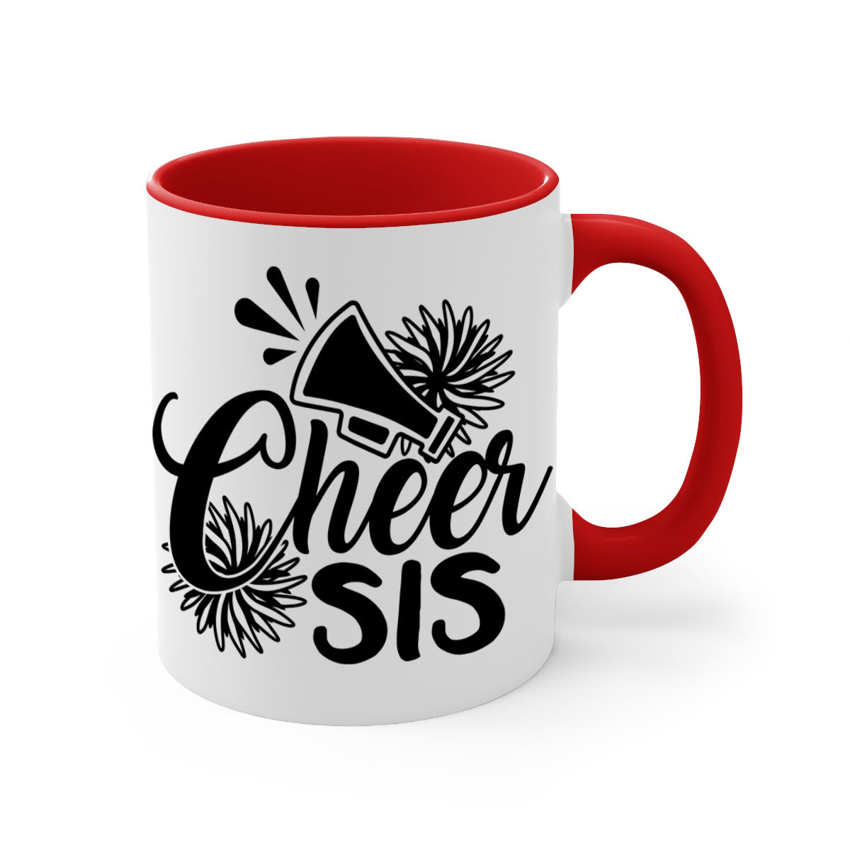 Cheer sis 1381# Mug featuring a glossy finish, colored handle, and interior, available in five vibrant colors.