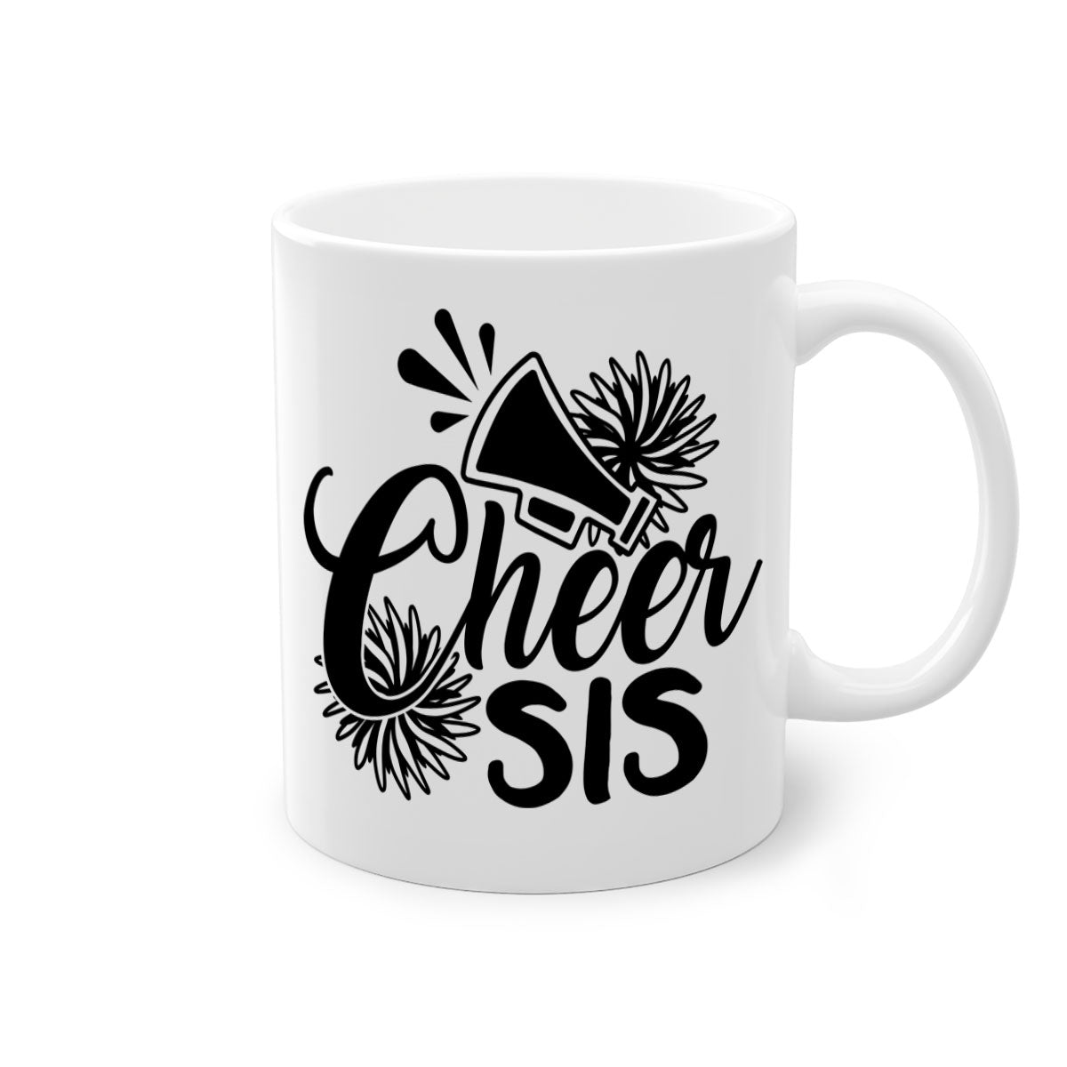 Cheer sis 1381# Mug featuring a glossy finish, colored handle, and interior, available in five vibrant colors.