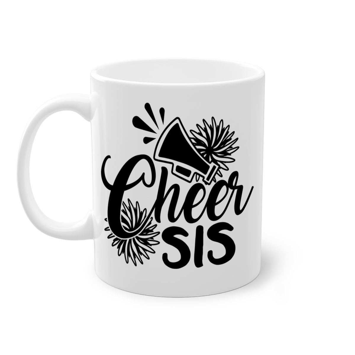 Cheer sis 1381# Mug featuring a glossy finish, colored handle, and interior, available in five vibrant colors.