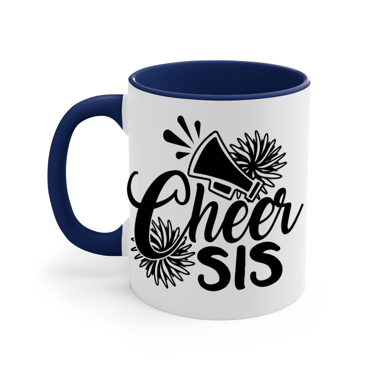 Cheer sis 1381# Mug featuring a glossy finish, colored handle, and interior, available in five vibrant colors.