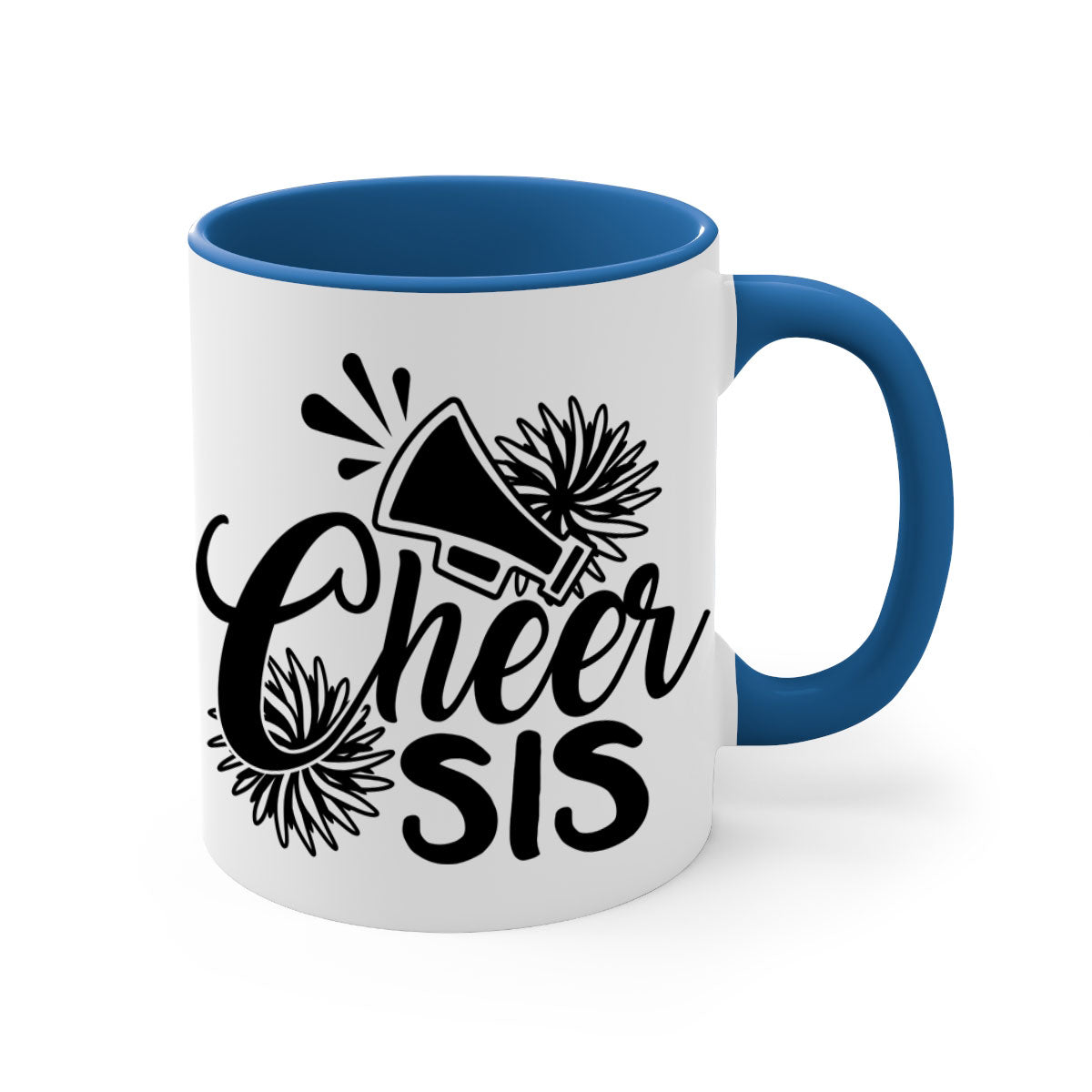 Cheer sis 1381# Mug featuring a glossy finish, colored handle, and interior, available in five vibrant colors.