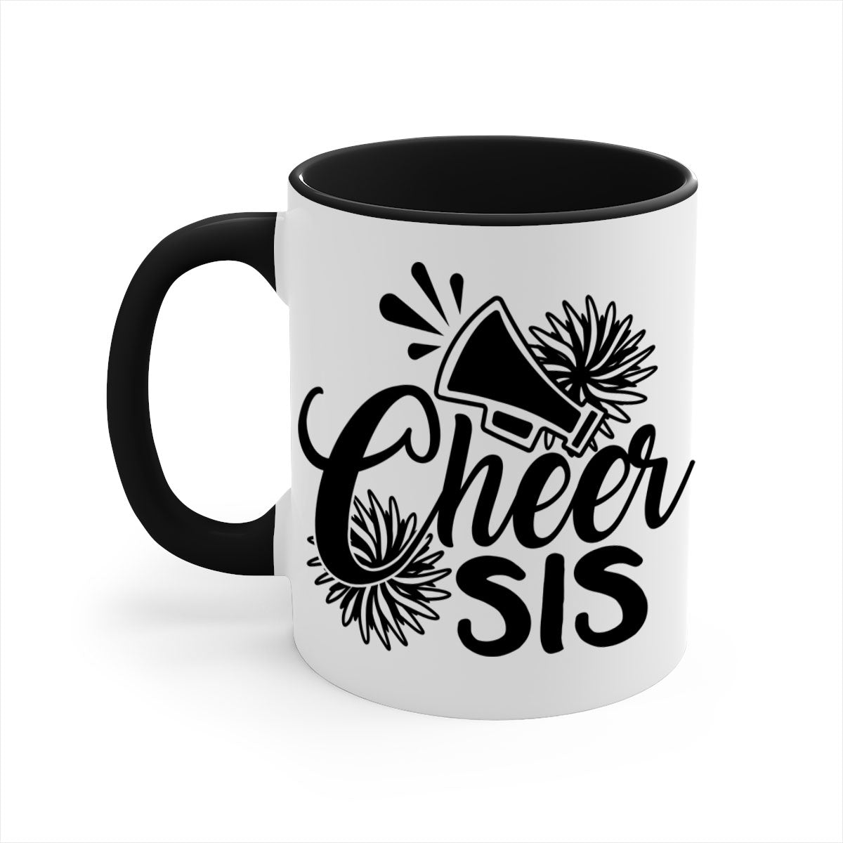 Cheer sis 1381# Mug featuring a glossy finish, colored handle, and interior, available in five vibrant colors.