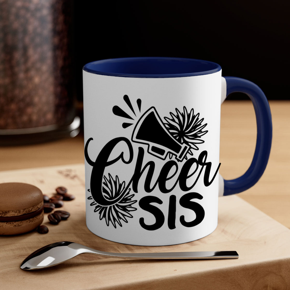Cheer sis 1381# Mug featuring a glossy finish, colored handle, and interior, available in five vibrant colors.