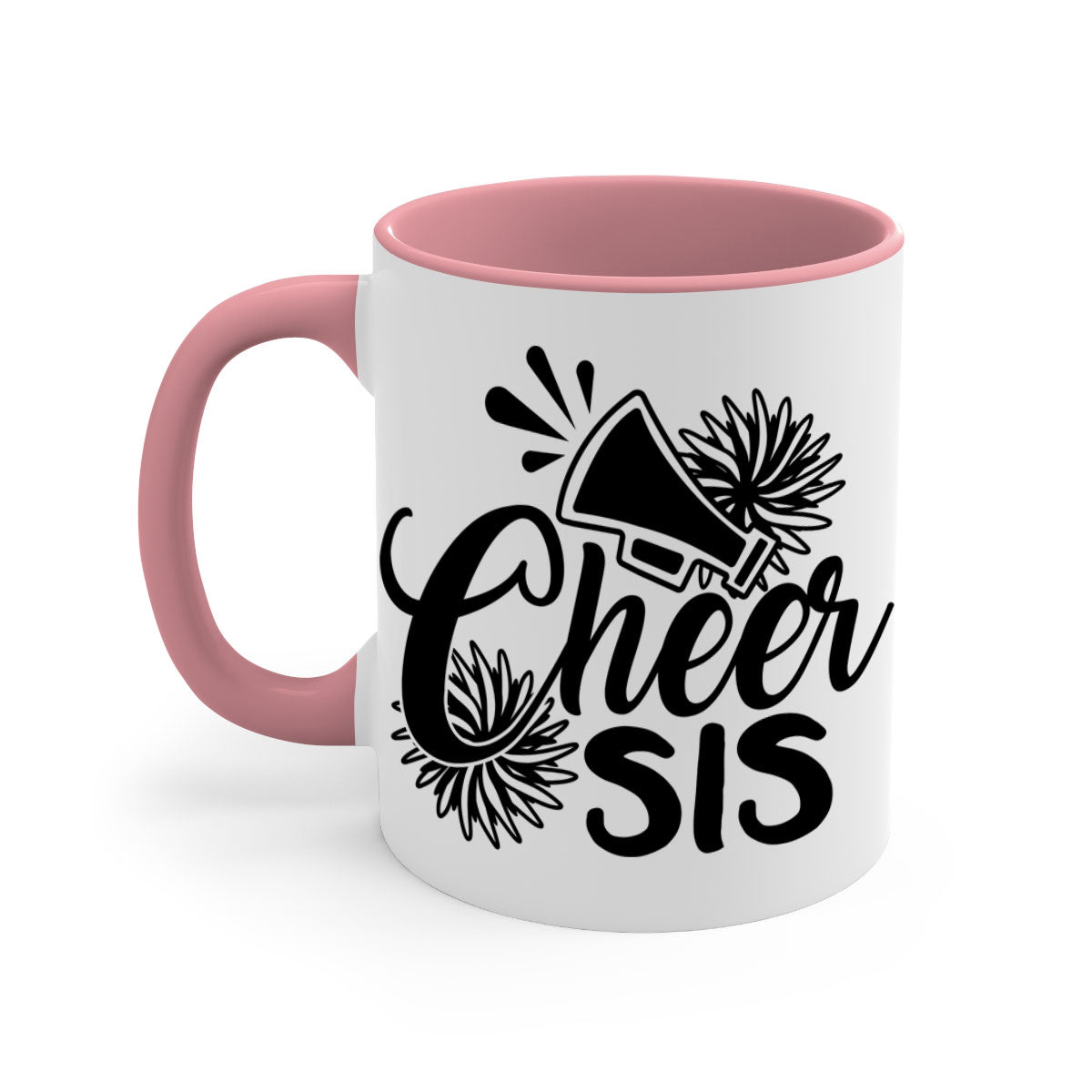 Cheer sis 1381# Mug featuring a glossy finish, colored handle, and interior, available in five vibrant colors.