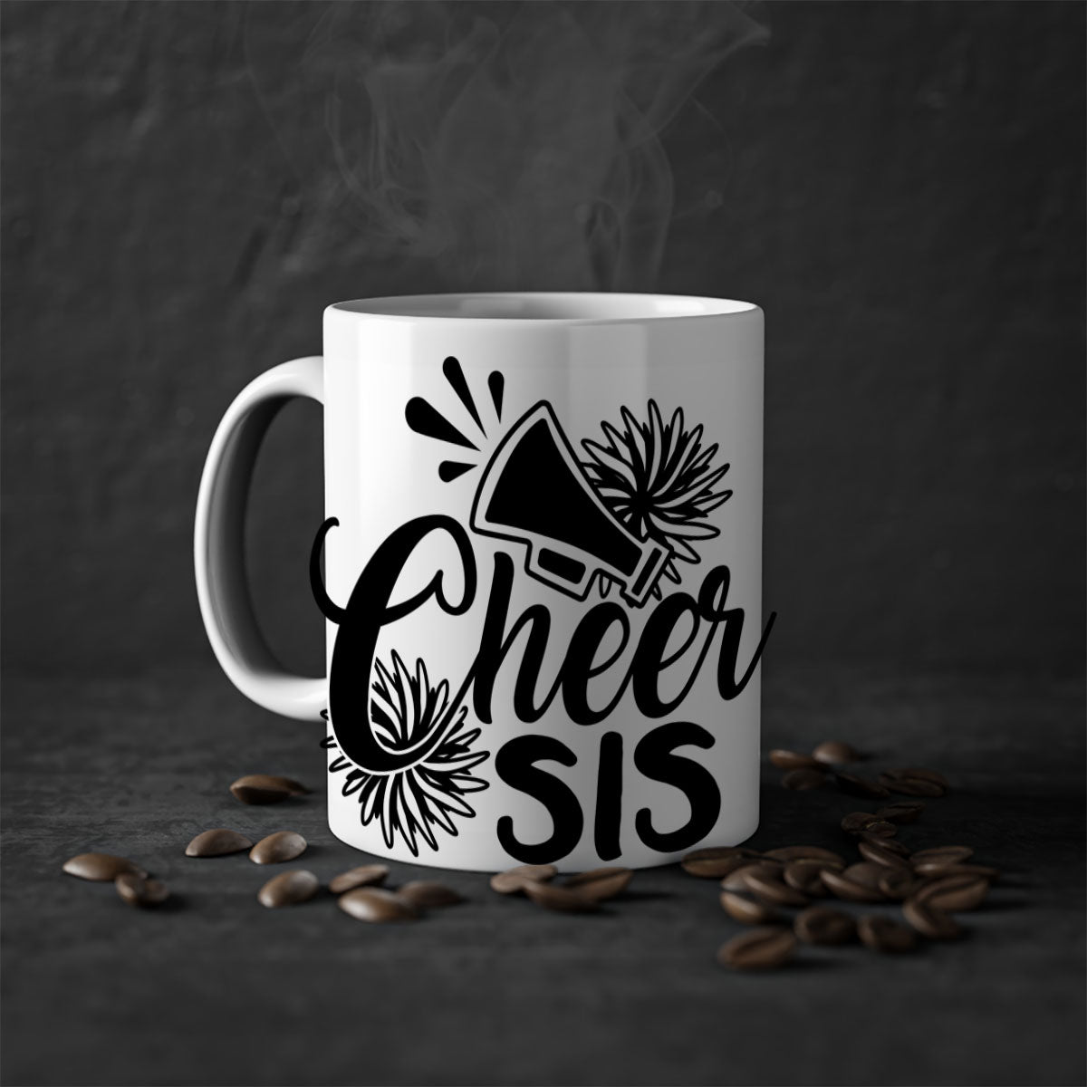 Cheer sis 1381# Mug featuring a glossy finish, colored handle, and interior, available in five vibrant colors.