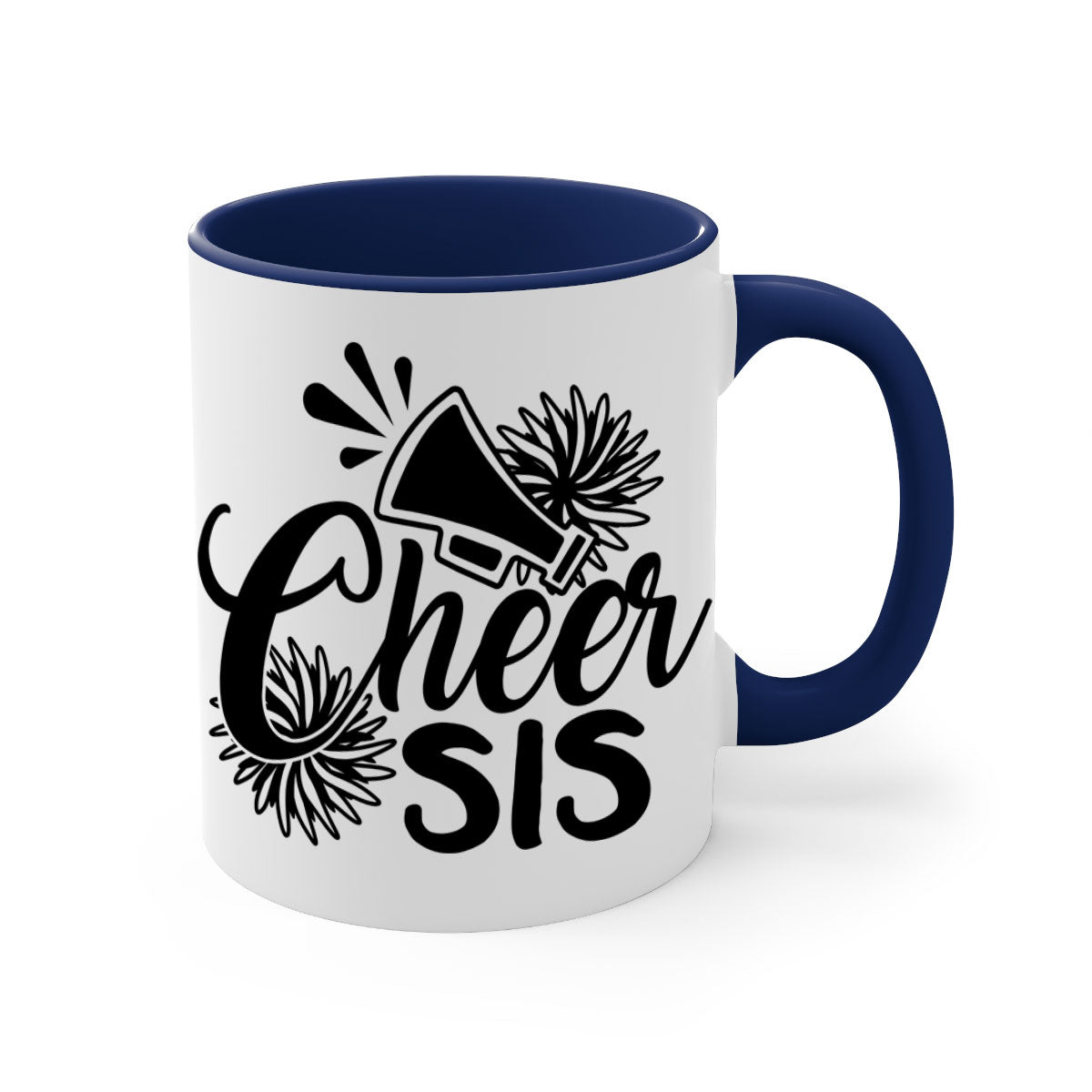 Cheer sis 1381# Mug featuring a glossy finish, colored handle, and interior, available in five vibrant colors.