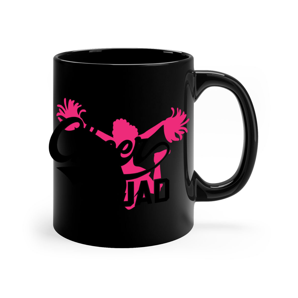 Cheer squad 1380# Mug featuring a glossy finish with a colored handle and interior, available in multiple colors.