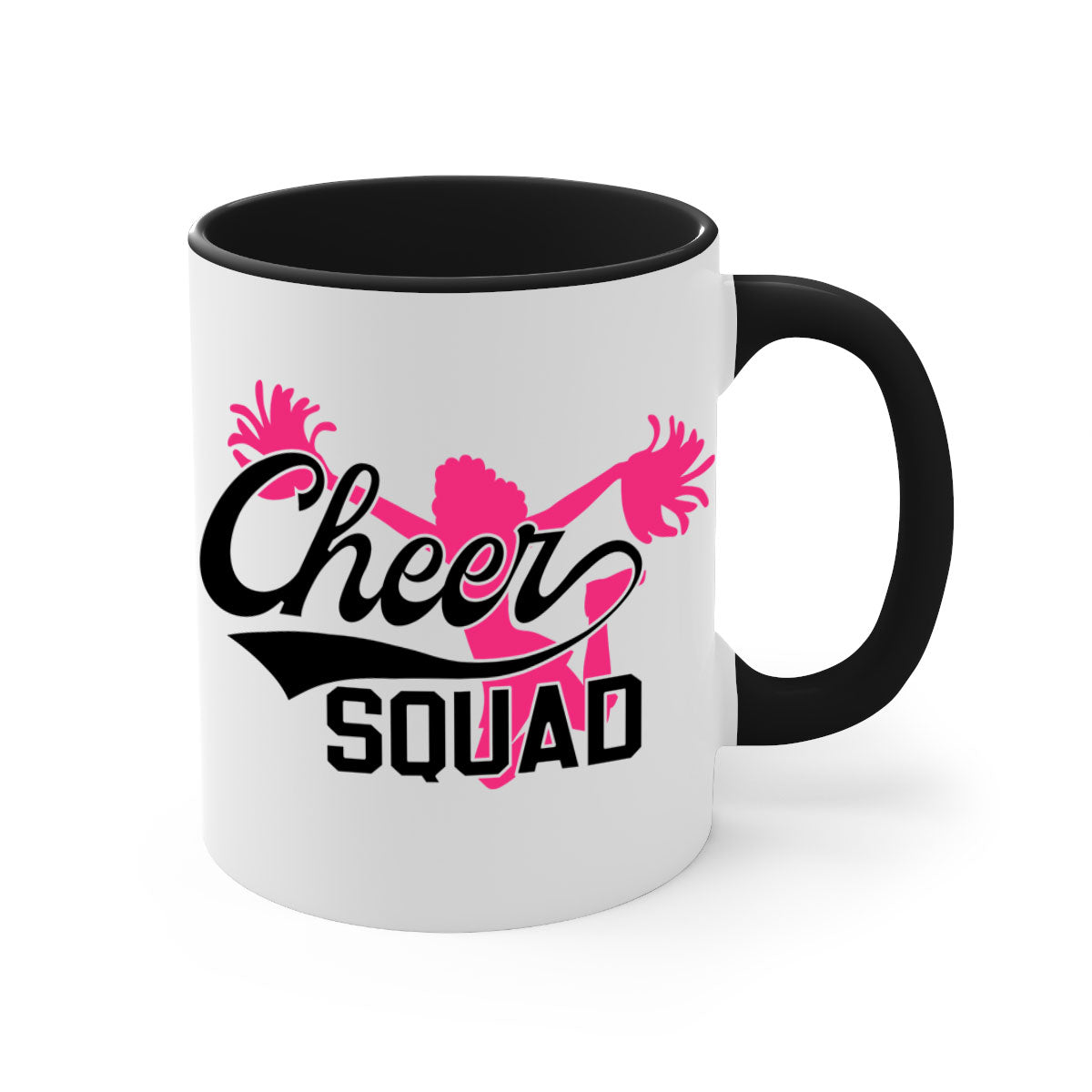 Cheer squad 1380# Mug featuring a glossy finish with a colored handle and interior, available in multiple colors.