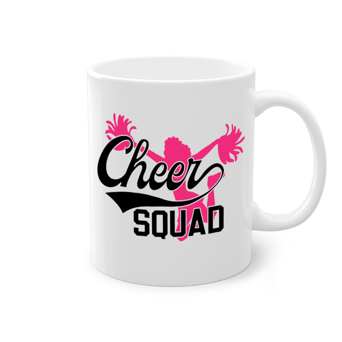 Cheer squad 1380# Mug featuring a glossy finish with a colored handle and interior, available in multiple colors.