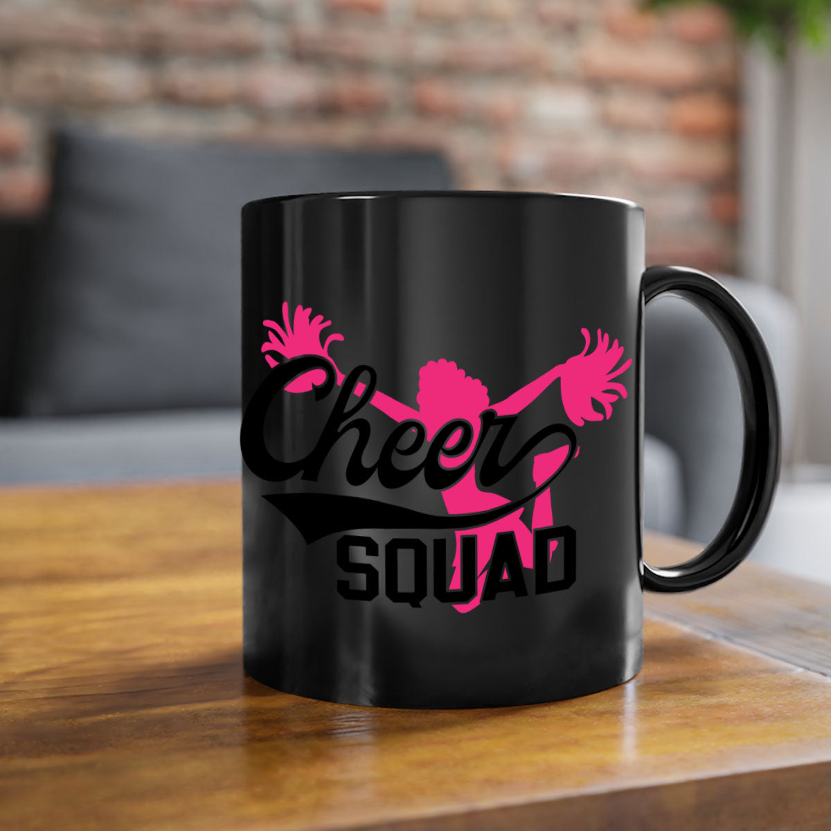 Cheer squad 1380# Mug featuring a glossy finish with a colored handle and interior, available in multiple colors.