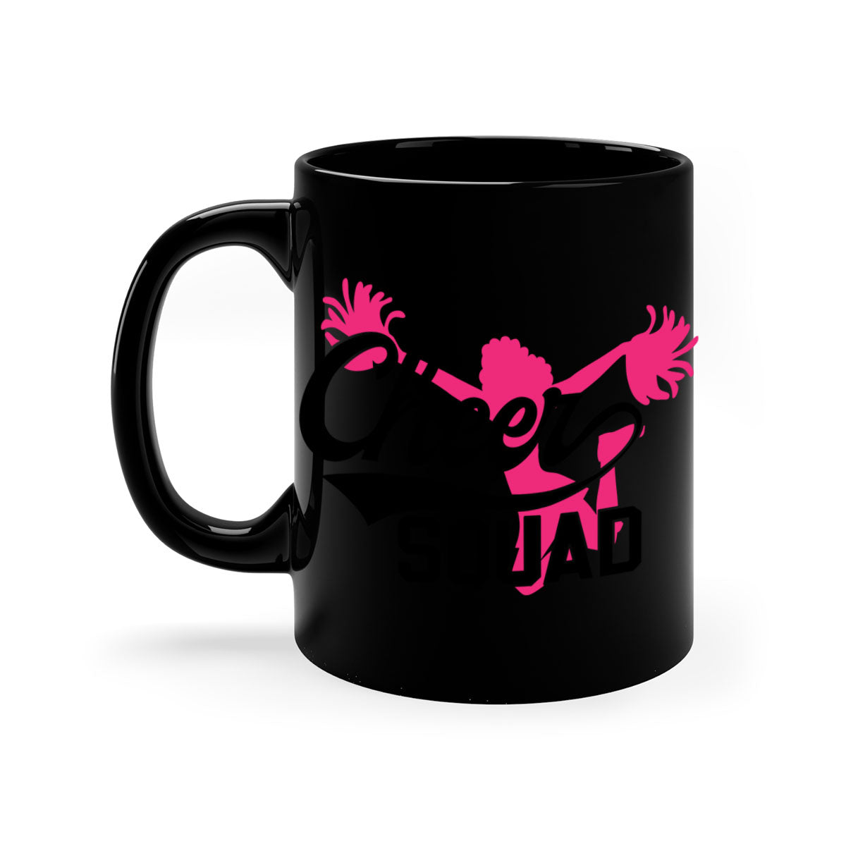 Cheer squad 1380# Mug featuring a glossy finish with a colored handle and interior, available in multiple colors.