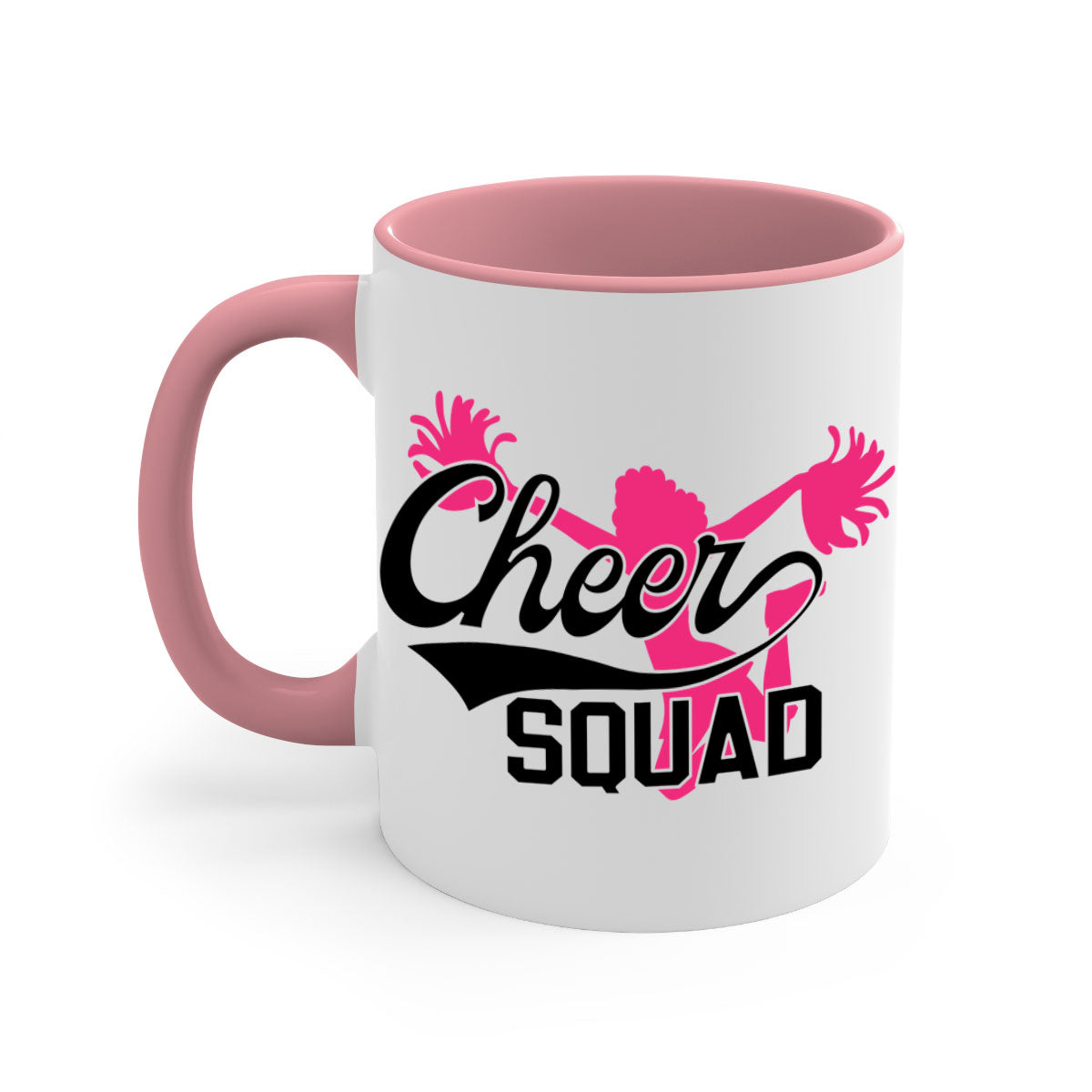 Cheer squad 1380# Mug featuring a glossy finish with a colored handle and interior, available in multiple colors.