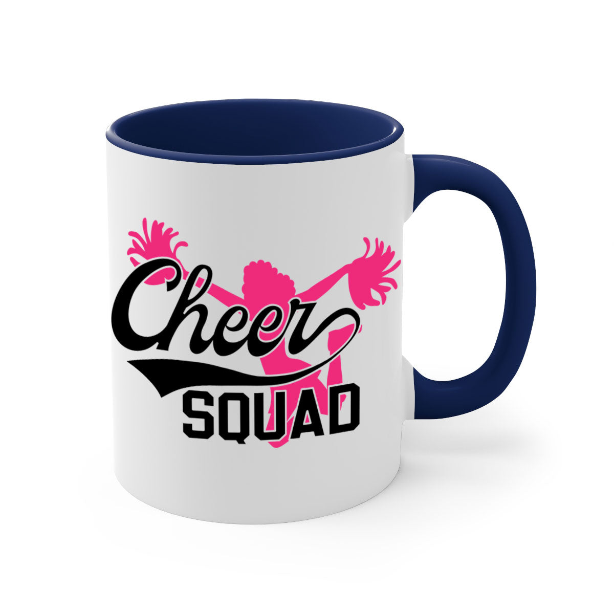 Cheer squad 1380# Mug featuring a glossy finish with a colored handle and interior, available in multiple colors.