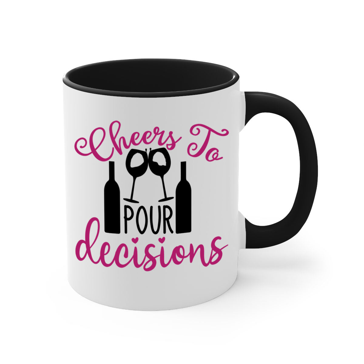 Cheers to Pour Decisions 201# Mug featuring a glossy finish, colored handle, and interior, available in five vibrant colors.