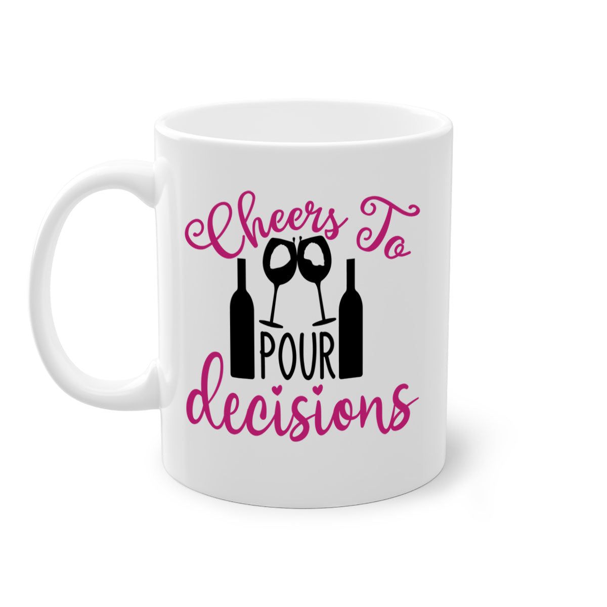 Cheers to Pour Decisions 201# Mug featuring a glossy finish, colored handle, and interior, available in five vibrant colors.