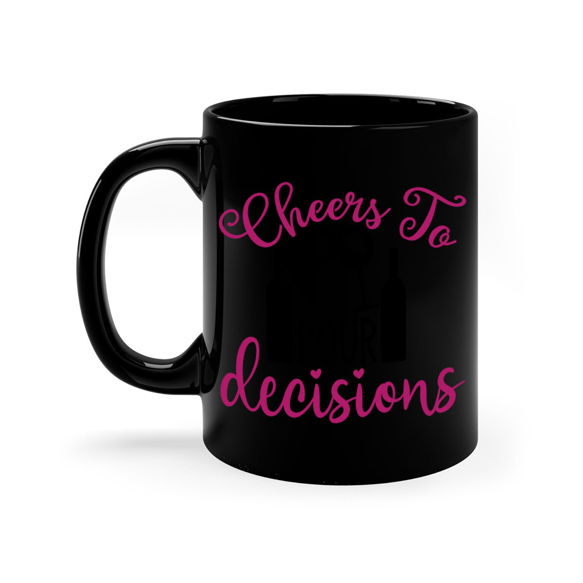 Cheers to Pour Decisions 201# Mug featuring a glossy finish, colored handle, and interior, available in five vibrant colors.