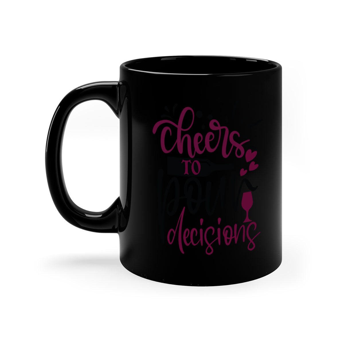 Cheers to Pour Decisions 202# Mug with colorful handle and glossy finish, perfect for coffee or tea.