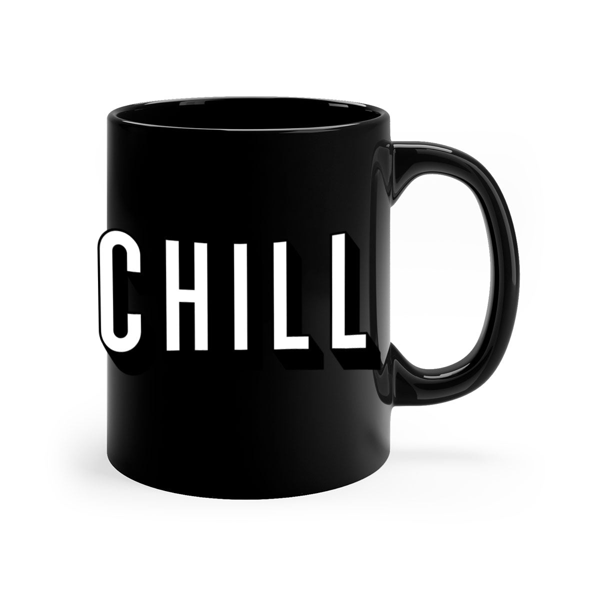 Chill Netflix 186# Mug with black phrases and colorful handle, showcasing its glossy finish and two-tone design.