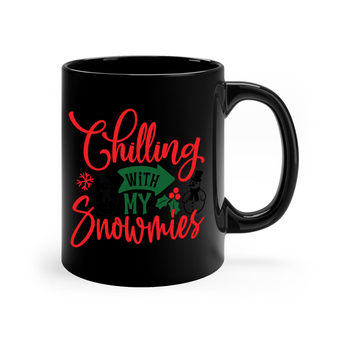 Chilling with my snowmies style 92# mug featuring colorful handle and interior, perfect for coffee and tea lovers.