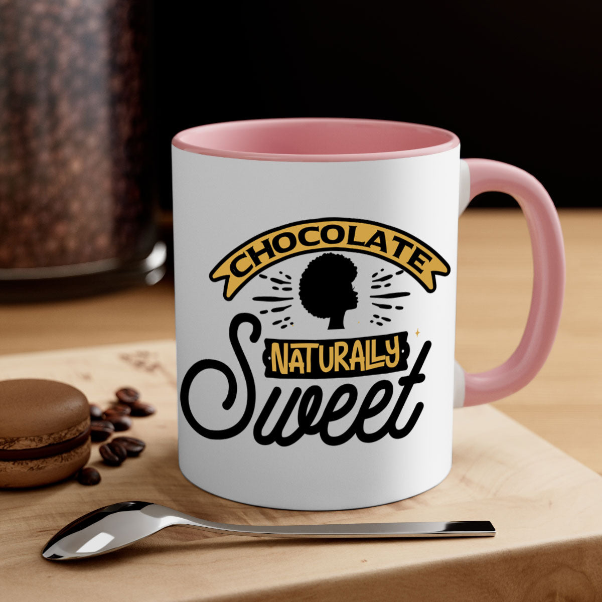 Chocolate Naturally Sweet Style 44# Mug with colorful handle and glossy finish, perfect for coffee and tea.