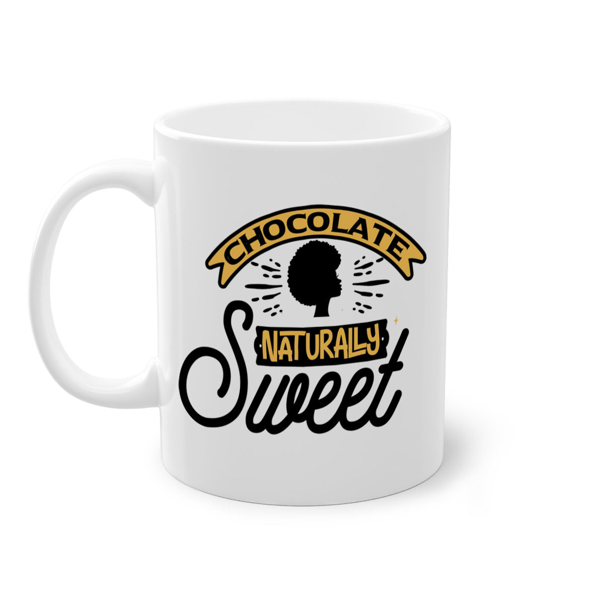 Chocolate Naturally Sweet Style 44# Mug with colorful handle and glossy finish, perfect for coffee and tea.