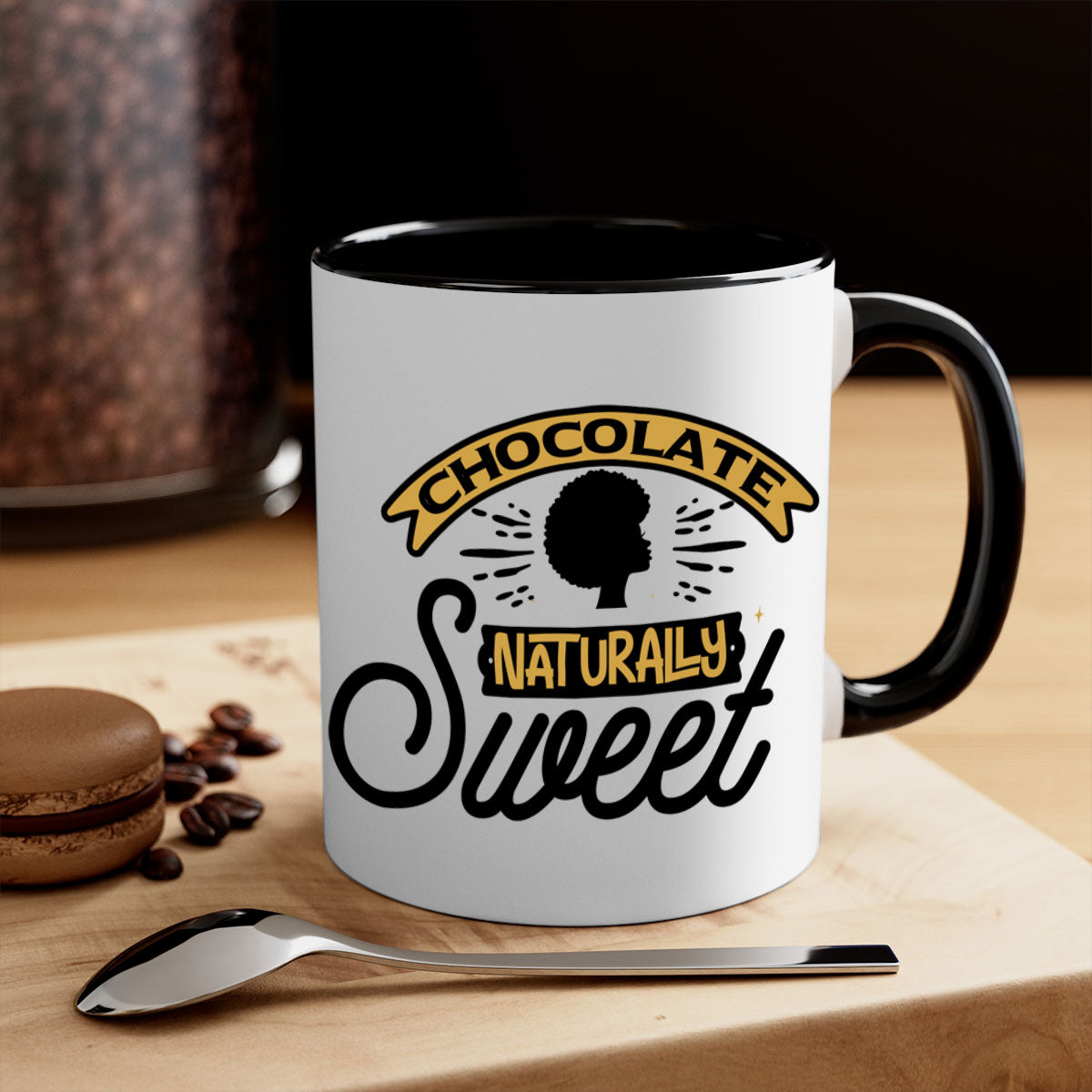 Chocolate Naturally Sweet Style 44# Mug with colorful handle and glossy finish, perfect for coffee and tea.