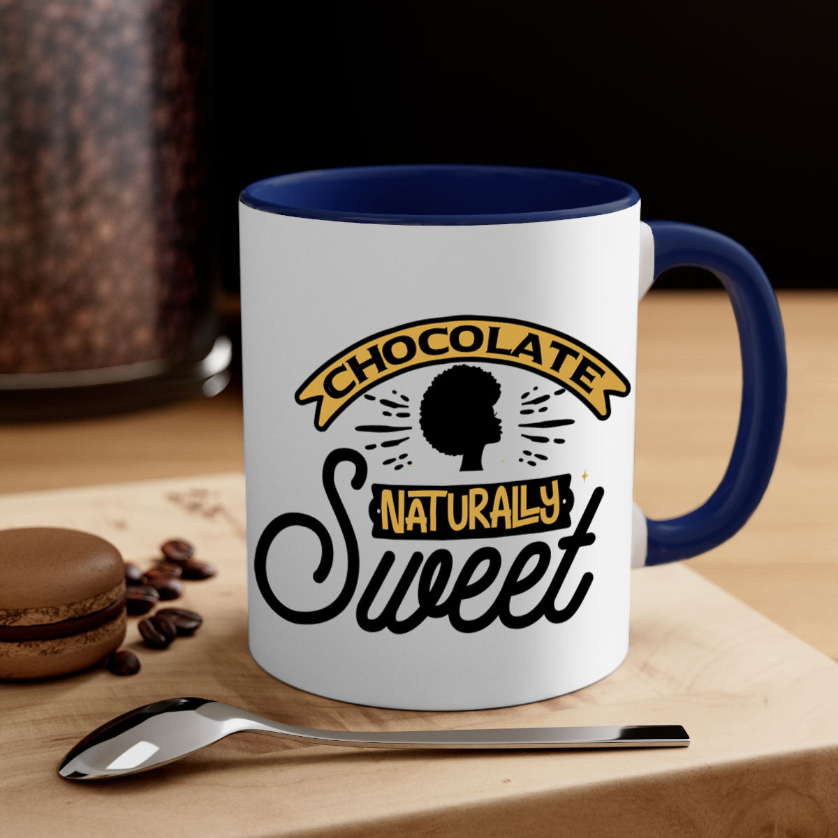 Chocolate Naturally Sweet Style 44# Mug with colorful handle and glossy finish, perfect for coffee and tea.