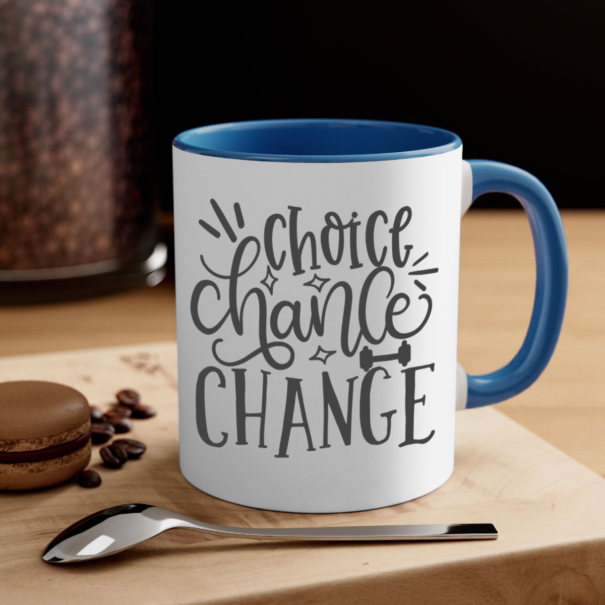 Choice chance change Style 133# Mug featuring a glossy finish, colored handle, and interior in five vibrant colors.