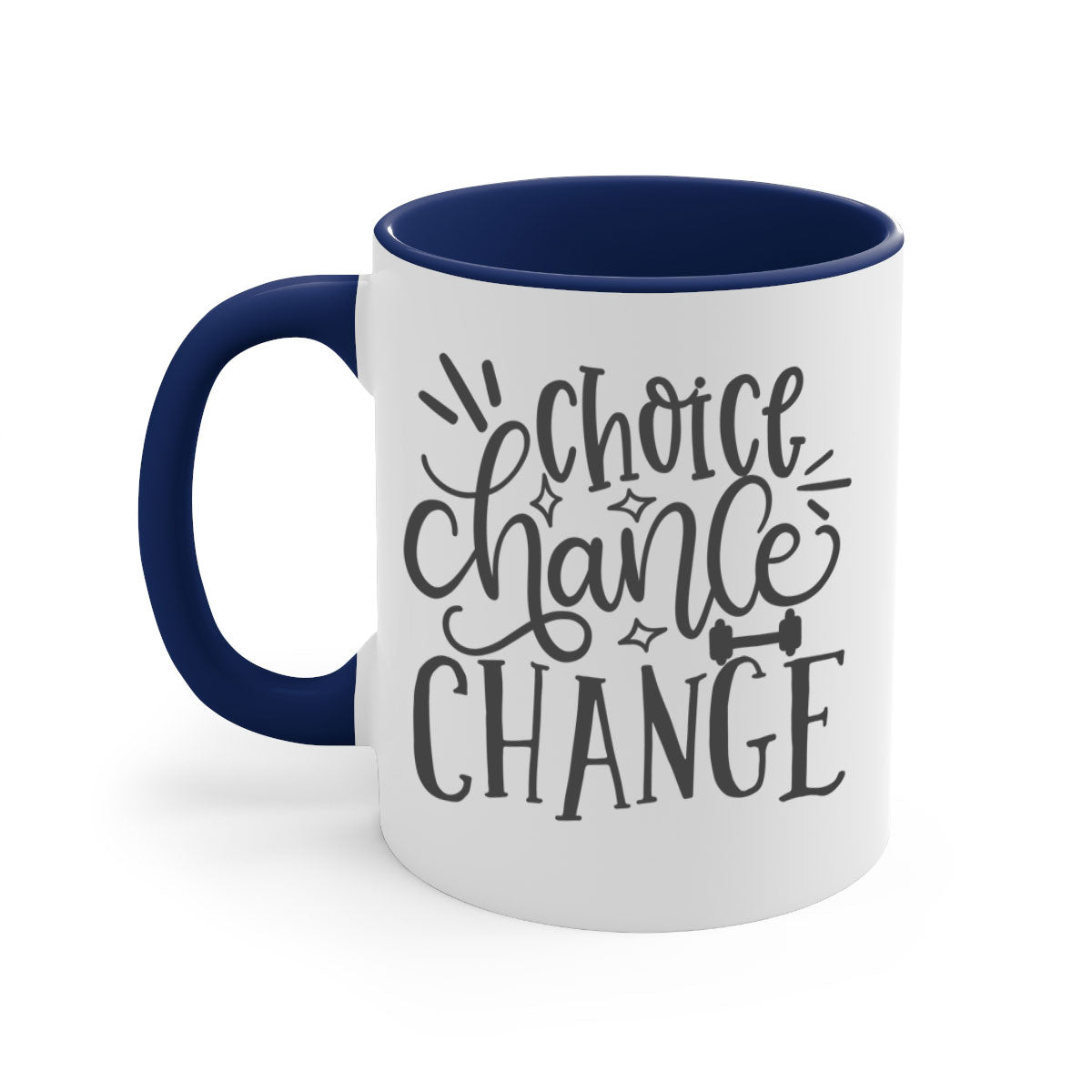 Choice chance change Style 133# Mug featuring a glossy finish, colored handle, and interior in five vibrant colors.
