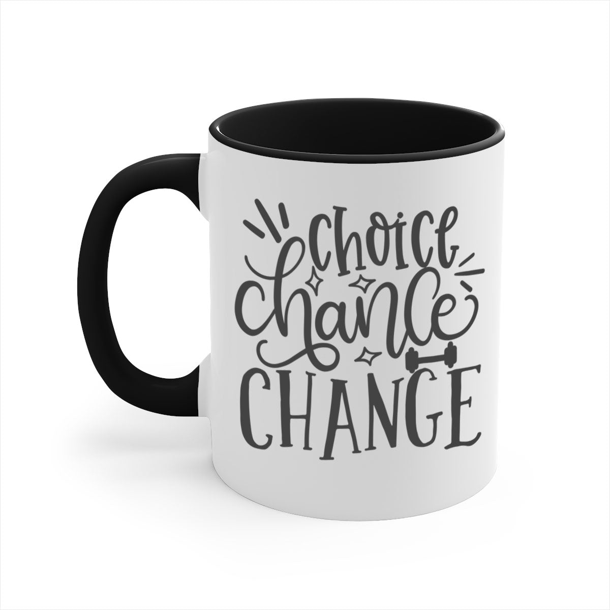 Choice chance change Style 133# Mug featuring a glossy finish, colored handle, and interior in five vibrant colors.
