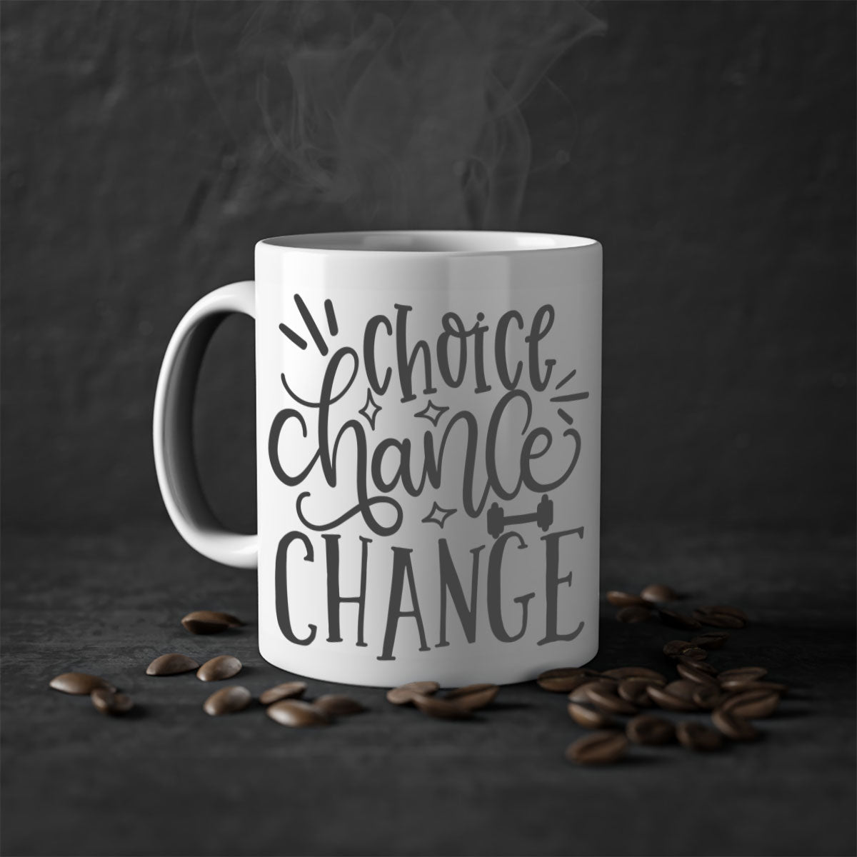 Choice chance change Style 133# Mug featuring a glossy finish, colored handle, and interior in five vibrant colors.