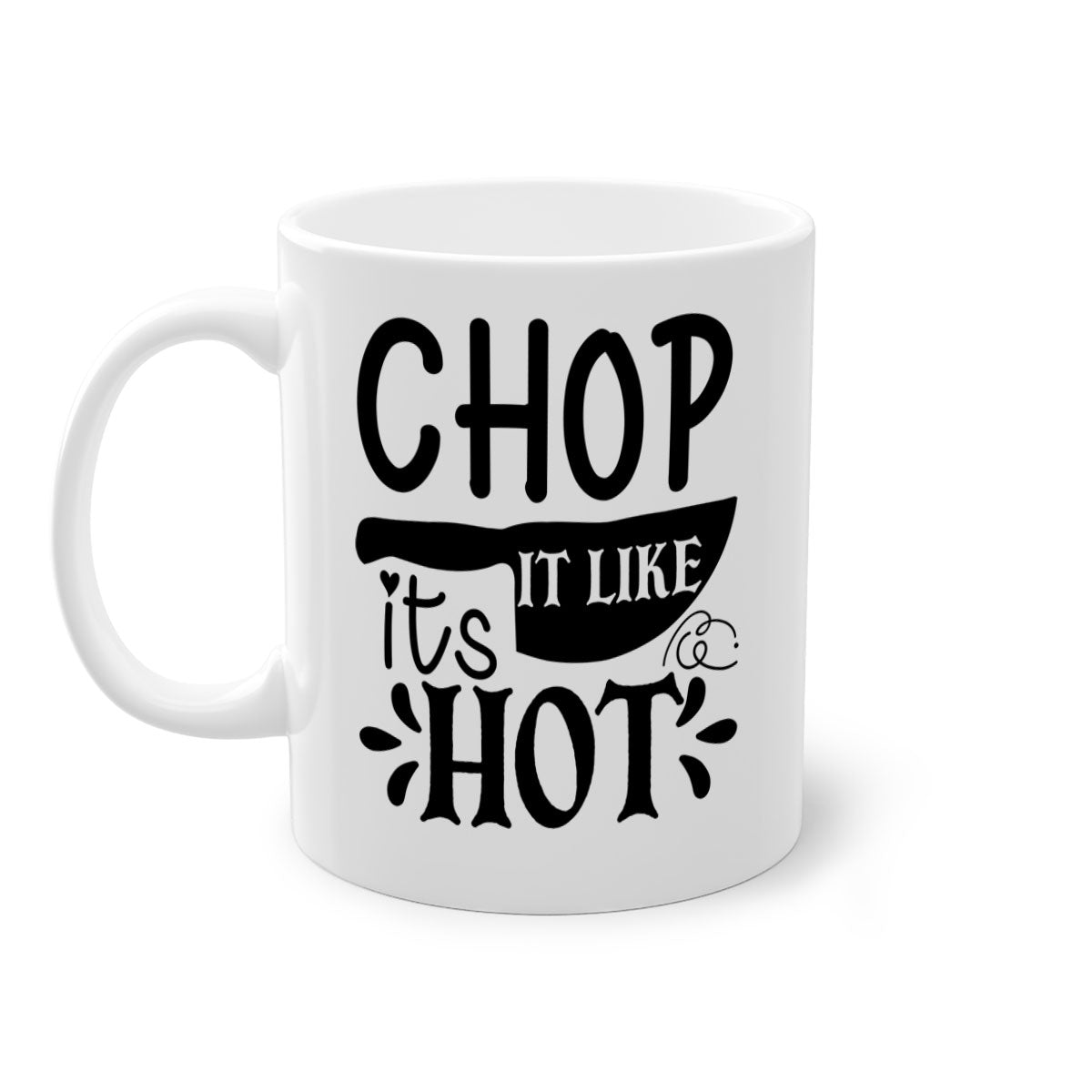 Chop It Like It's Hot 114# kitchen mug with a glossy finish, featuring a colored handle and interior, available in multiple colors.