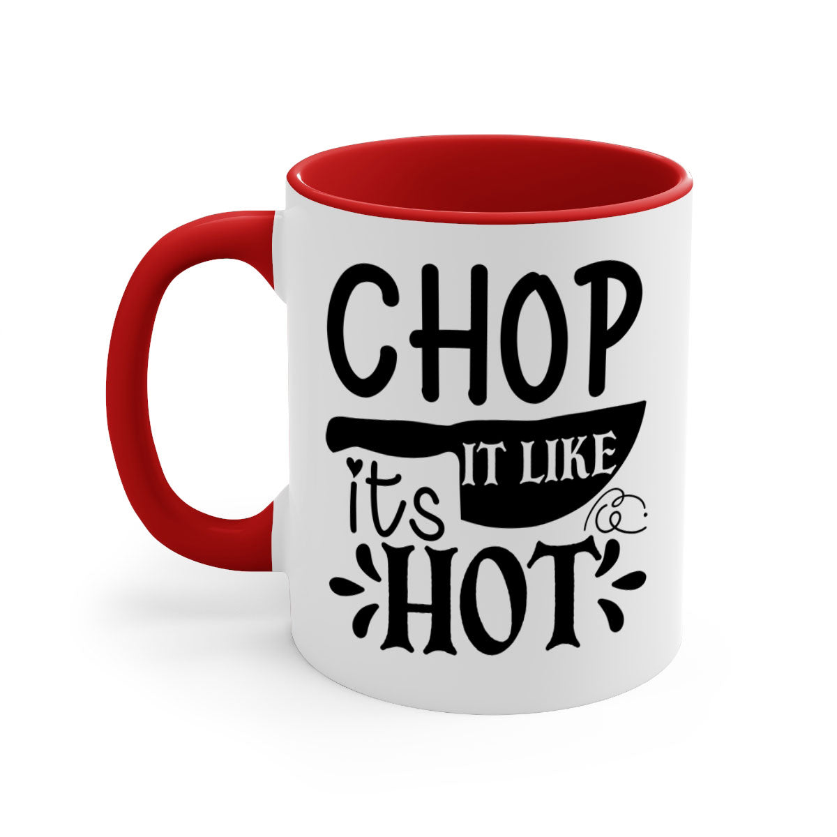 Chop It Like It's Hot 114# kitchen mug with a glossy finish, featuring a colored handle and interior, available in multiple colors.