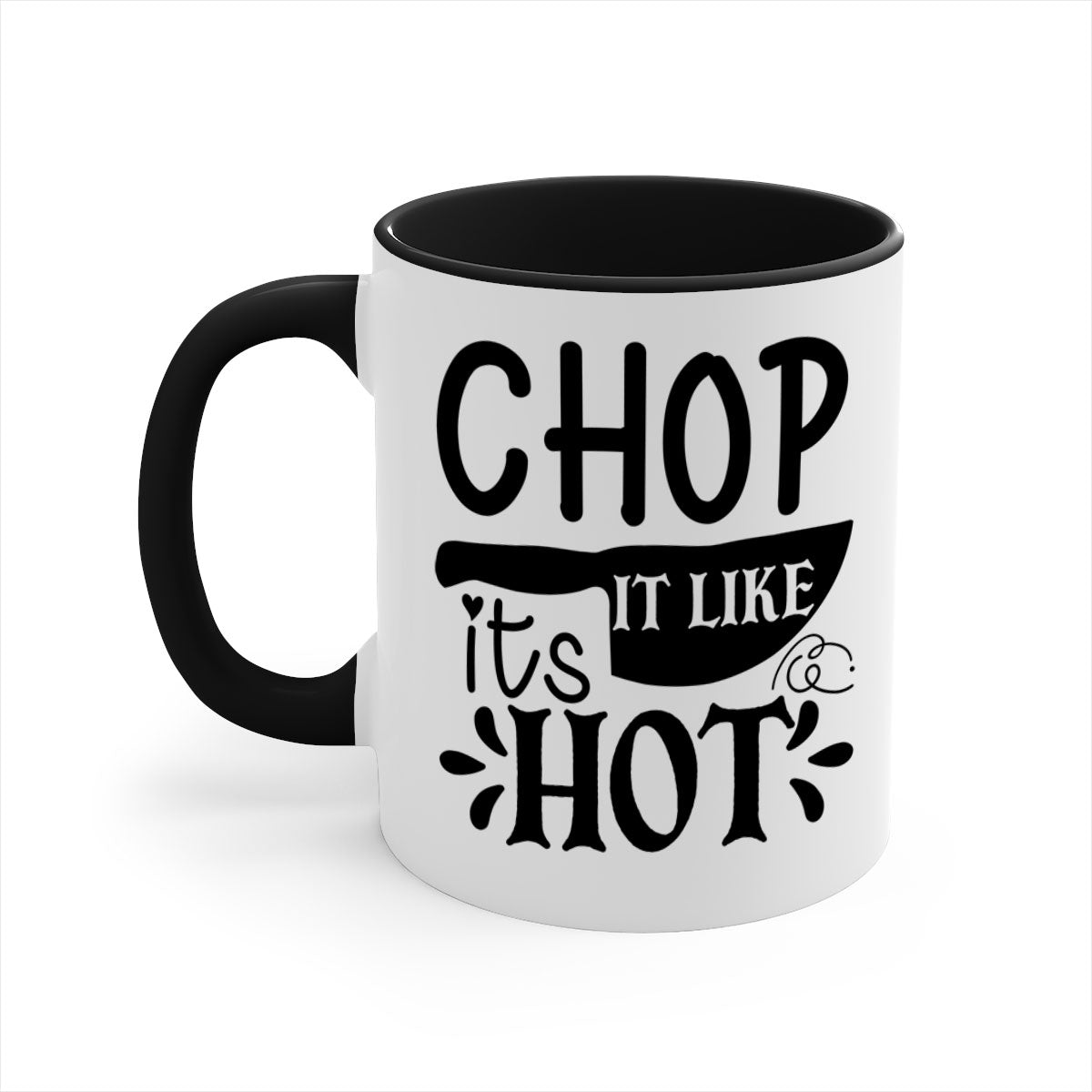 Chop It Like It's Hot 114# kitchen mug with a glossy finish, featuring a colored handle and interior, available in multiple colors.