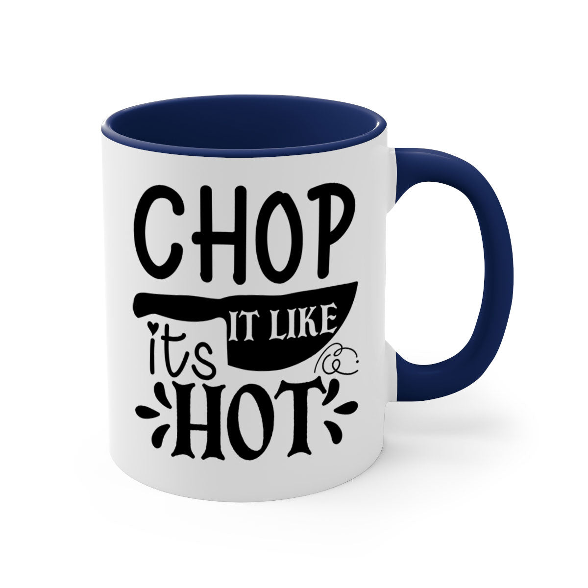 Chop It Like It's Hot 114# kitchen mug with a glossy finish, featuring a colored handle and interior, available in multiple colors.