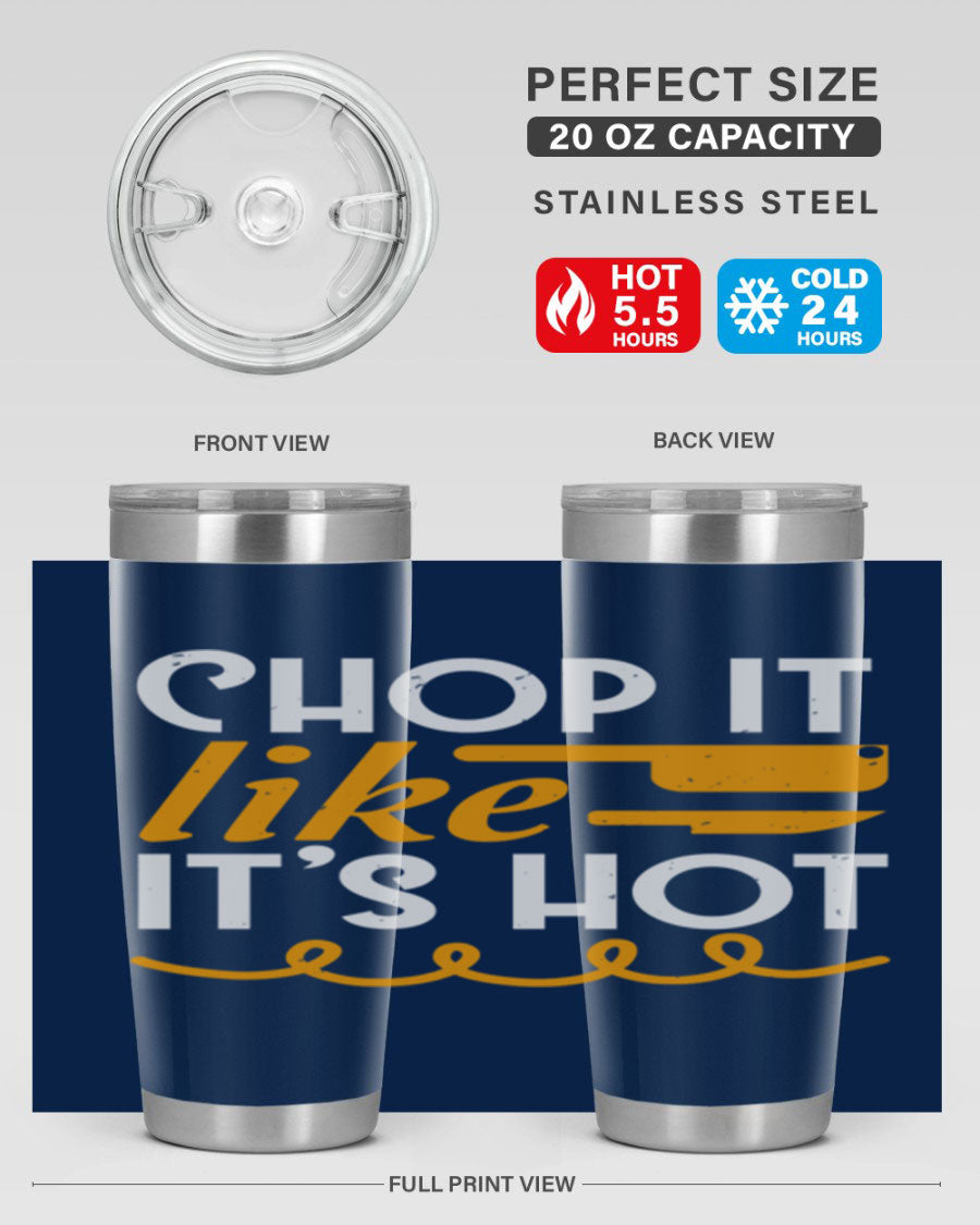 Chop it lits Hot 58# Tumbler, a double wall vacuum stainless steel tumbler with copper lining, designed for hot and cold beverages.