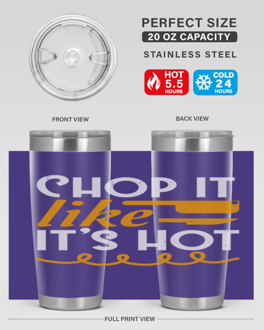 Chop it lits Hot 58# Tumbler, a double wall vacuum stainless steel tumbler with copper lining, designed for hot and cold beverages.
