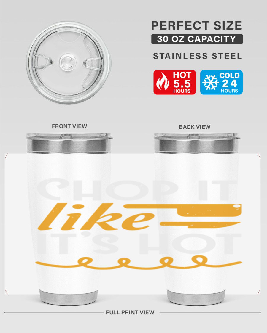 Chop it lits Hot 58# Tumbler, a double wall vacuum stainless steel tumbler with copper lining, designed for hot and cold beverages.