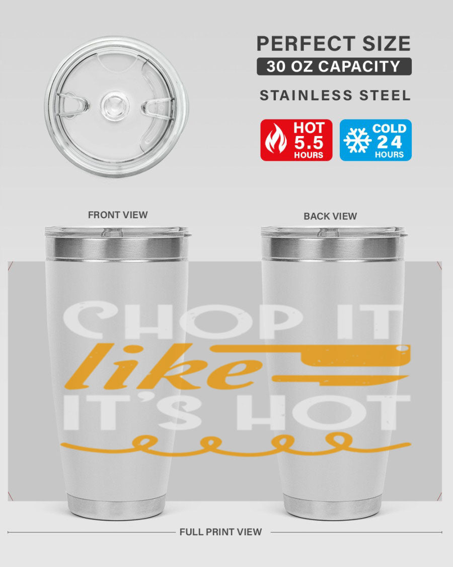 Chop it lits Hot 58# Tumbler, a double wall vacuum stainless steel tumbler with copper lining, designed for hot and cold beverages.