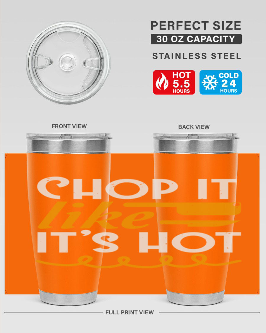 Chop it lits Hot 58# Tumbler, a double wall vacuum stainless steel tumbler with copper lining, designed for hot and cold beverages.