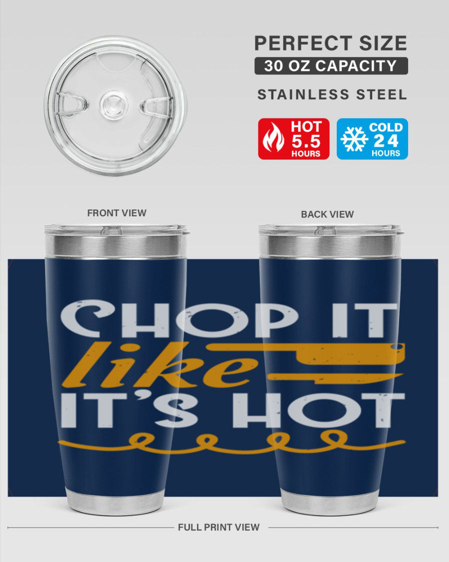 Chop it lits Hot 58# Tumbler, a double wall vacuum stainless steel tumbler with copper lining, designed for hot and cold beverages.