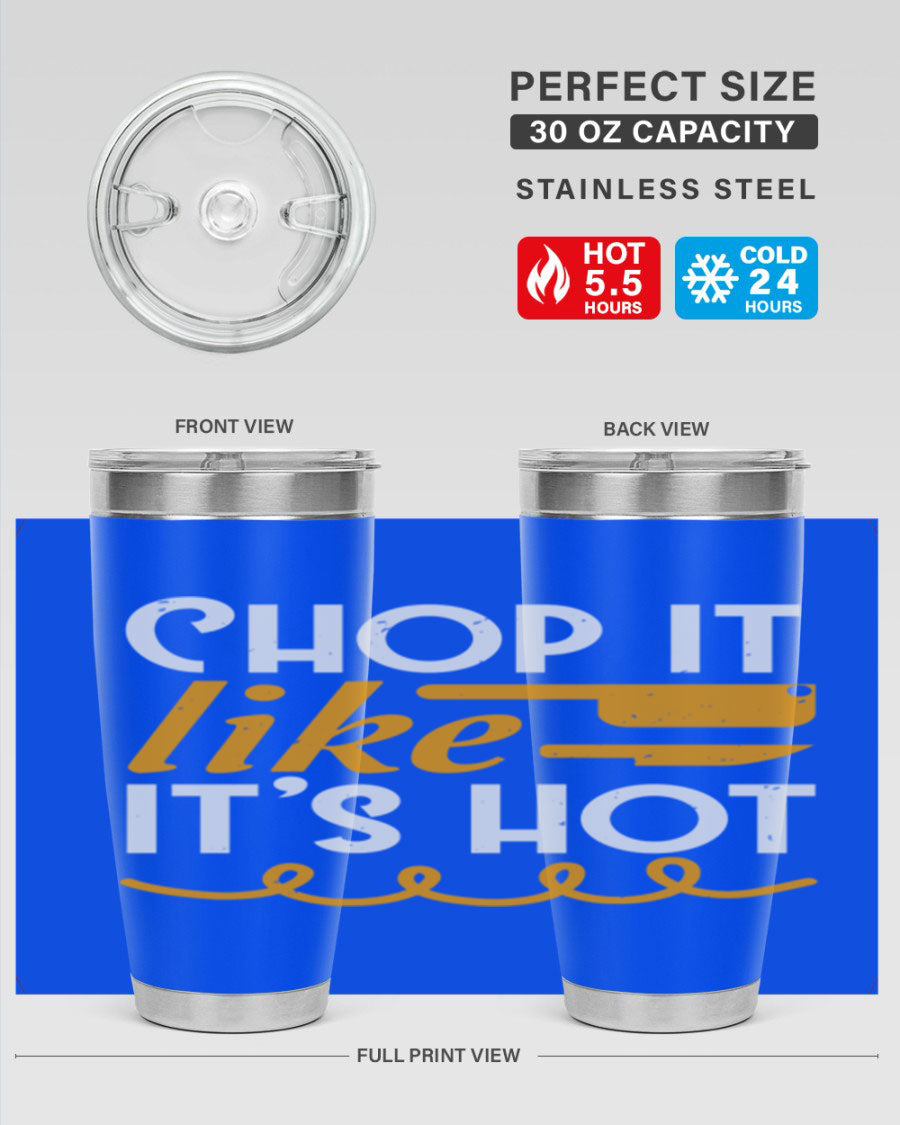 Chop it lits Hot 58# Tumbler, a double wall vacuum stainless steel tumbler with copper lining, designed for hot and cold beverages.