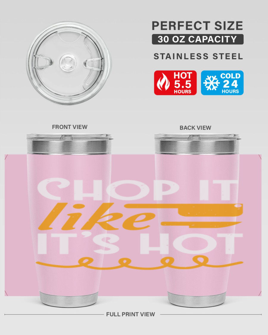 Chop it lits Hot 58# Tumbler, a double wall vacuum stainless steel tumbler with copper lining, designed for hot and cold beverages.